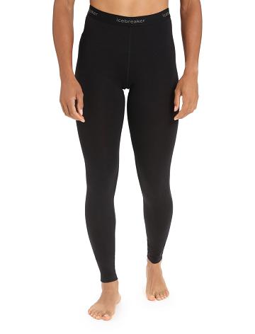 Black Women's Icebreaker BodyfitZone™ Merino 200 Zone Thermal Leggings | USA 1540PJJQ